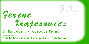 ferenc krajcsovics business card